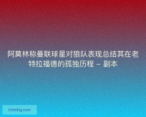 阿莫林称曼联球星对狼队表现总结其在老特拉福德的孤独历程 - 副本