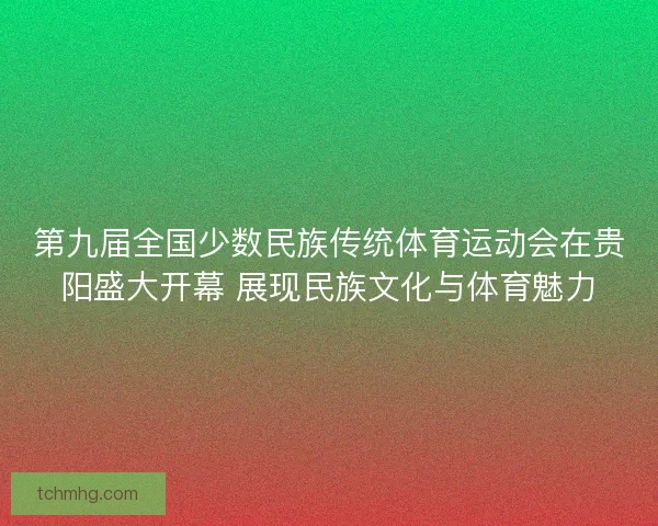 第九届全国少数民族传统体育运动会在贵阳盛大开幕 展现民族文化与体育魅力