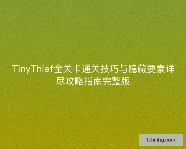 TinyThief全关卡通关技巧与隐藏要素详尽攻略指南完整版