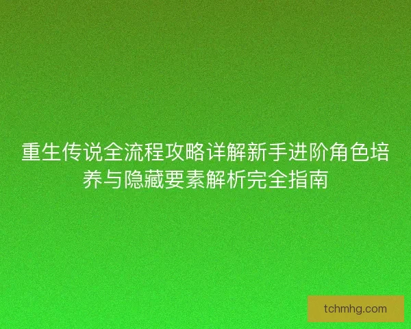 重生传说全流程攻略详解新手进阶角色培养与隐藏要素解析完全指南