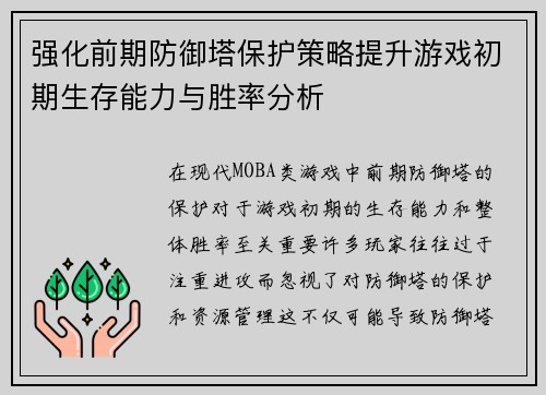 强化前期防御塔保护策略提升游戏初期生存能力与胜率分析 强化前期防御塔保护策略提升游戏初期生存能力与胜率分析